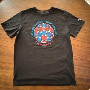 The North Face Black and Red Short Sleeve Tee